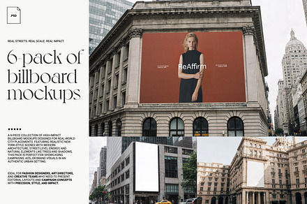 6-pack of billboard mockups