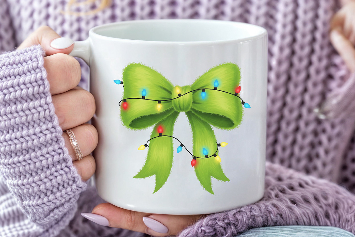 Festive Green  Bow Christmas PNG, an Illustration by Craft Nest (Photo 4 of 6)