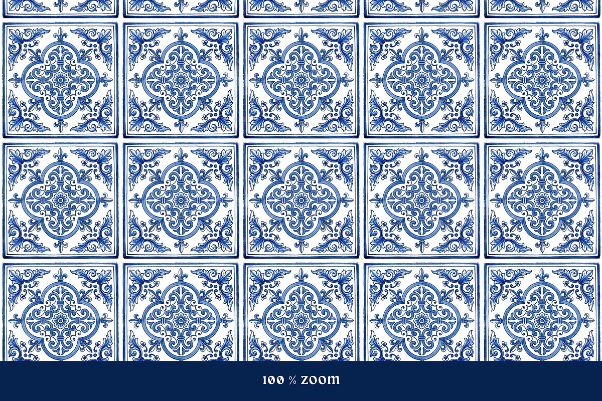 Blue White Azulejo Seamless Patterns, a Pattern Graphic by VectorPanther (Photo 3 of 10)