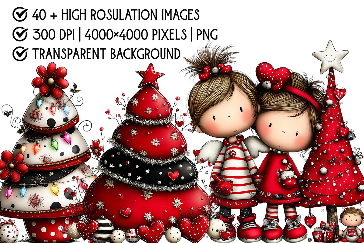 Christmas Tree Clipart Bundle, an Illustration by Pixels.Craft (Photo 4 of 6)