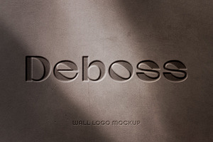 Wall Deboss Logo Mockup, a Layer Style Add-On by Design Squad