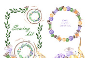 Sewing watercolor kit Sewing machine, an Illustration by SabinaWatercolorArt (Thumbnail 4 of 14)