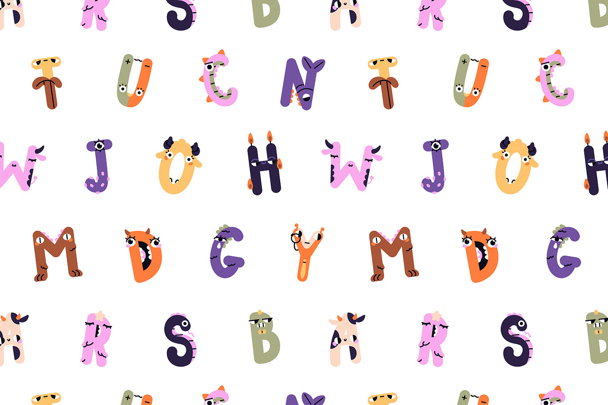 English alphabet, monsters letters, an Animal Illustration by PaperTrident (Photo 4 of 5)