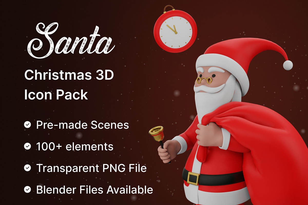 Santa – Christmas 3D Models, an Object 3D Model by Iqonic Design (Photo 1 of 6)