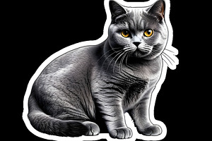Cute British Shorthair cat clipart