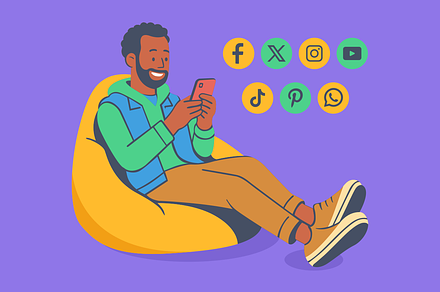 Man Using Social Media Smartphone