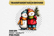Winter Snowman Clipart PNG, an Illustration by Dream Creation (Thumbnail 7 of 7)