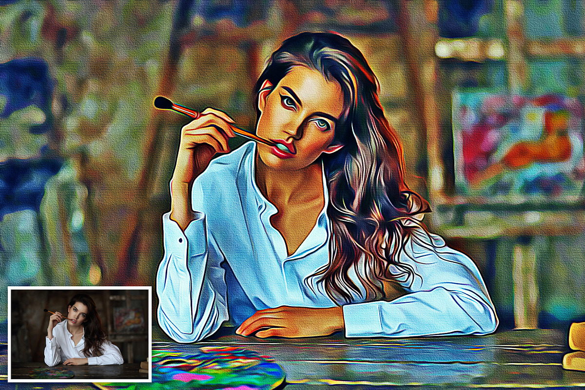 Realistic Oil Painting Art, an Action Add-On by U_Design (Photo 3 of 11)