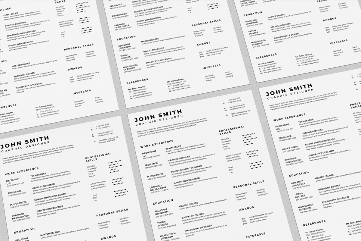 Simple Resume CV with Business Card, a Stationery Template by ND Design (Photo 8 of 11)