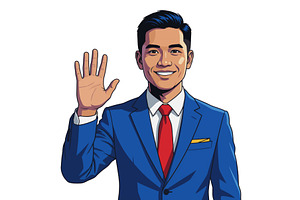 Smiling Businessman vector, a Person Illustration by AlexArt
