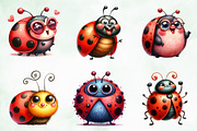Quirky Funny Ladybug Clipart, an Illustration by Creative Art (Thumbnail 6 of 6)