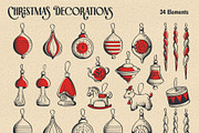 Hand Drawn Christmas Line Art Bundle, a Seasonal Illustration by Nearbirds (Thumbnail 2 of 11)