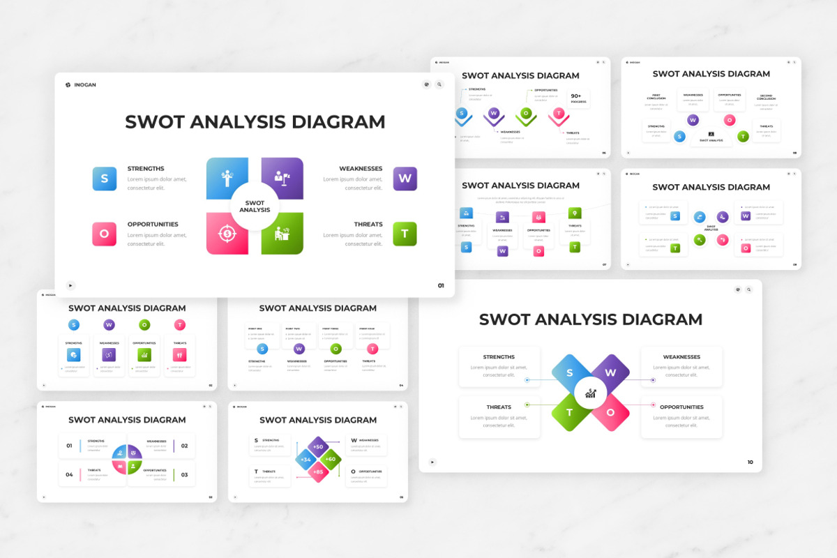 SWOT Analysis Diagram PowerPoint, a Presentation Template by Antstheme