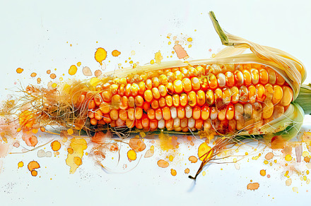 peeled corn with bright yellow kerne, a Photo by LOGOCREATIVE