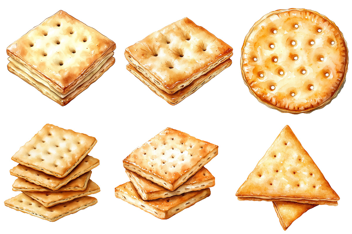 Cracker Watercolor Clipart, an Illustration by Designworld (Photo 2 of 7)