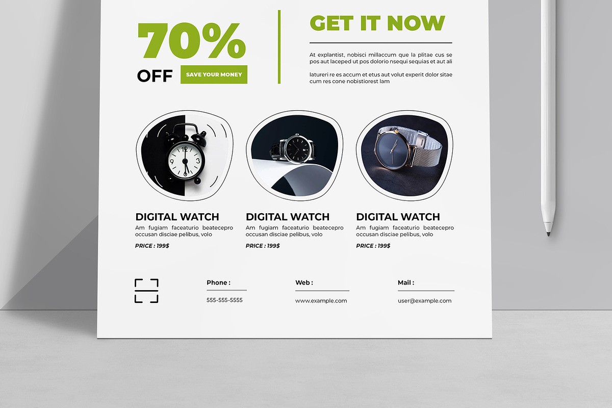 Product Sale Flyer Template, a Flyer Template by MightyDesign (Photo 3 of 8)