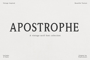 Vintage Serif Font Apostrophe, a Serif Font by pixelcolours