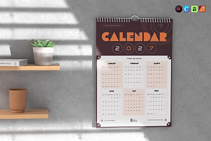 Modern Wall Calendar 2027 Template, a Stationery Template by NorthPeak