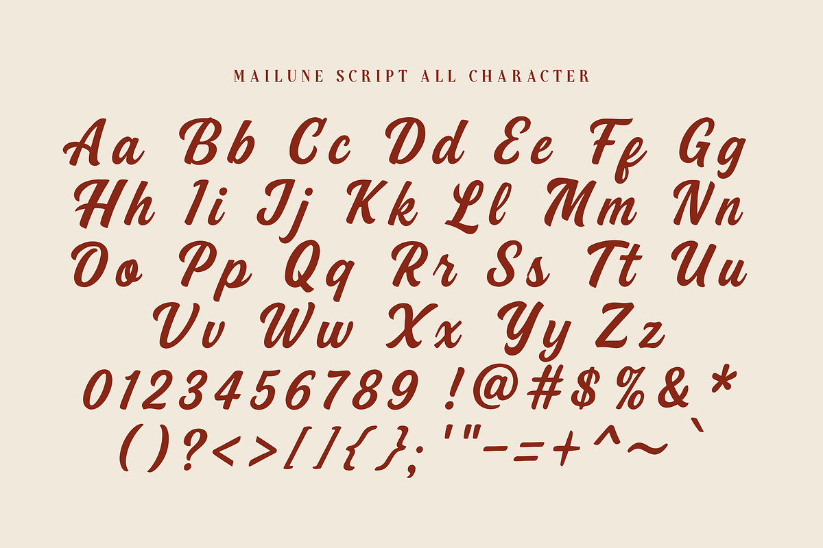 Mailune - Bold Brush Script Font, a Script Font by Youthlabs Studio (Photo 14 of 15)