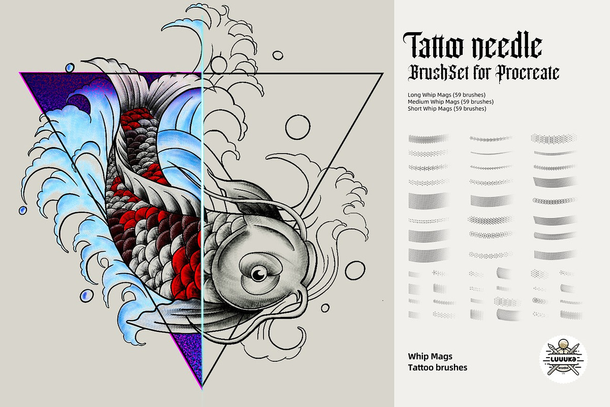 Tattoo needle brushSet for Procreate, a Brush Add-On by Luuuka studio (Photo 4 of 6)