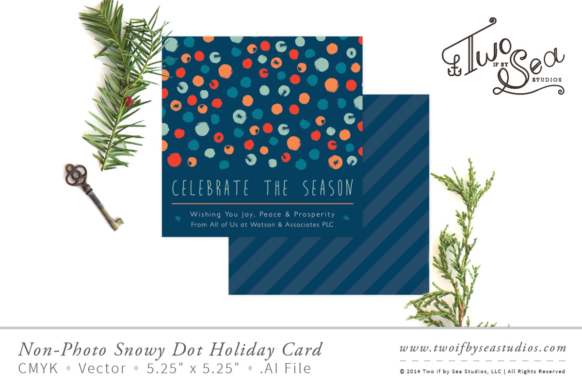 Non-Photo Corporate Holiday Card, a Stationery Template by Two if by Sea Studios