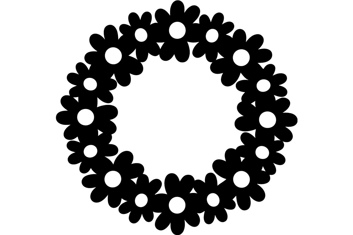 Floral Heart Circle WreathBlack Set, a Seasonal Illustration by Designer_Momina (Photo 2 of 18)