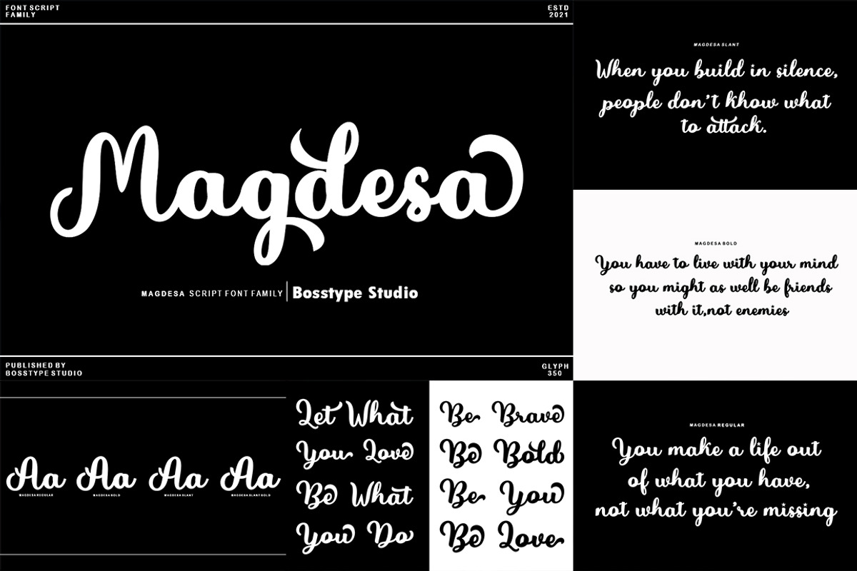 All Type Collection Font Bundle, a Script Font by Bosstype Studio (Photo 21 of 45)