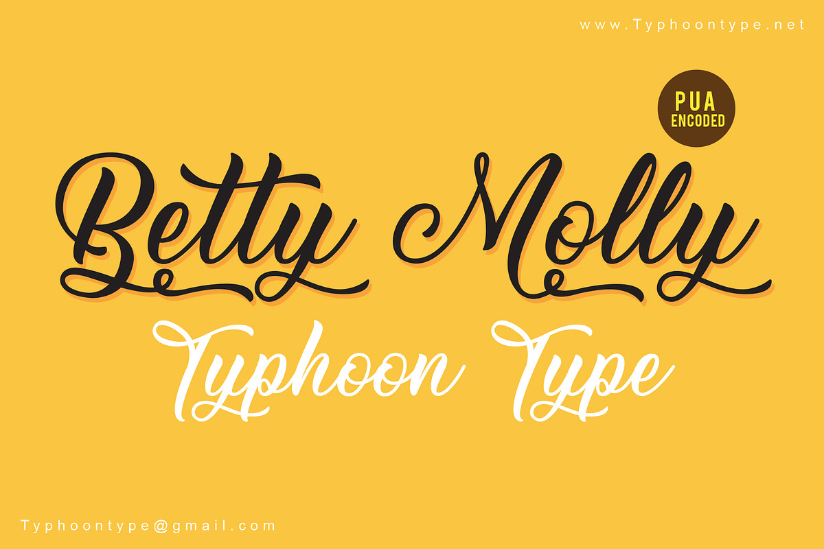 Betty Molly font, a Script Font by TyphoonStudio