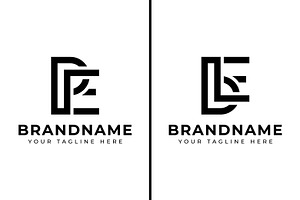 Letters PE Or BE Monogram Logo Set