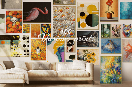 abstract art set prints, a Decorative Illustration by Muzi pear studio