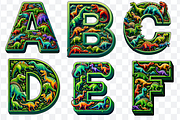 Dinosaur Display Font Alphabet ABC, a Symbol Font by Bubble Pixel (Thumbnail 3 of 8)