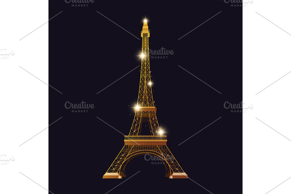 Vector Parisian Eiffel Tower, an Object Illustration by Elen_Art