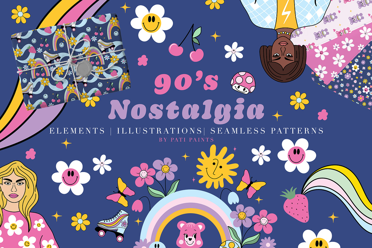 90s Pattern Retro Nostalgia Vector