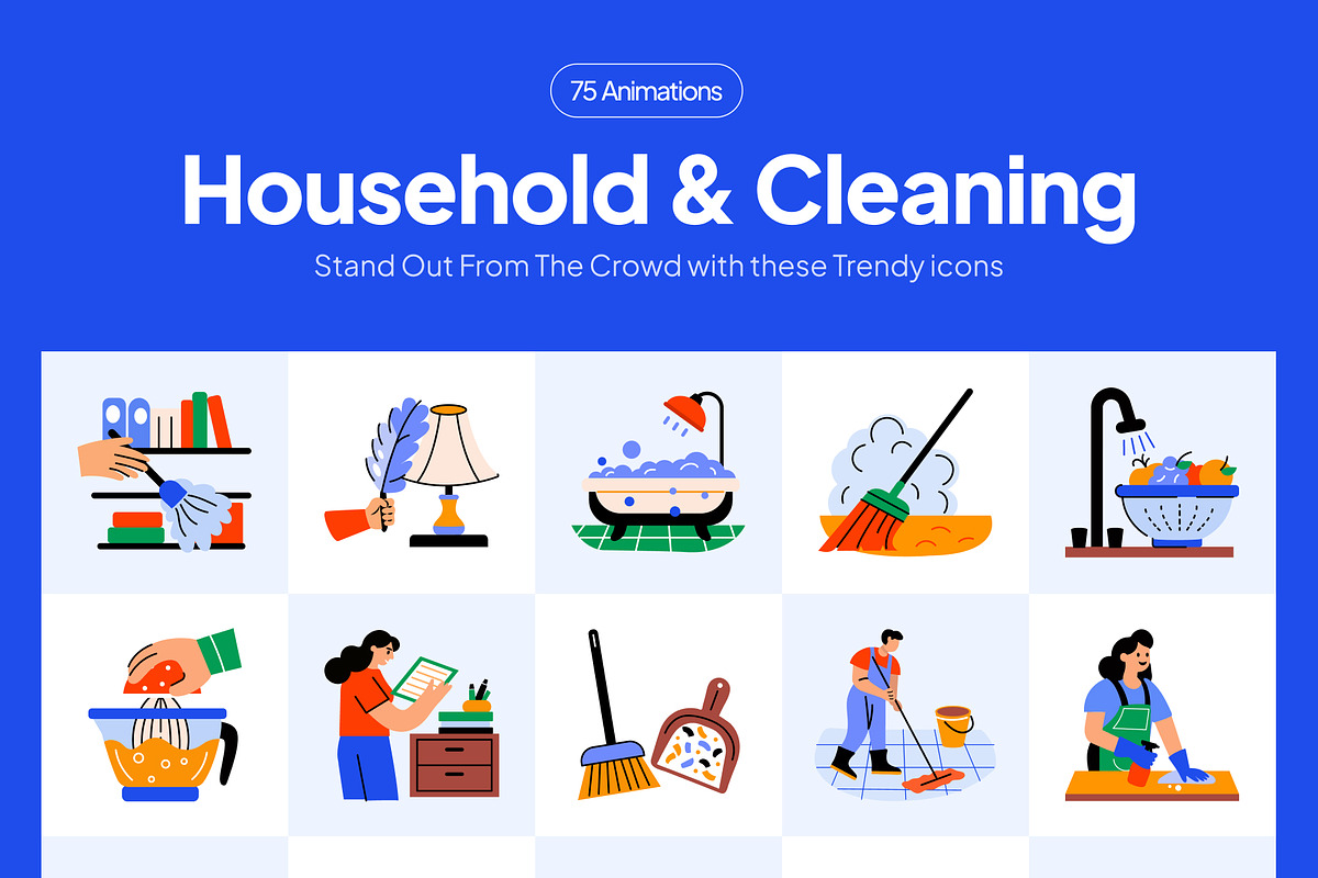 Animated Household and Cleaning, an Object Illustration by Vectors Market (Photo 1 of 5)