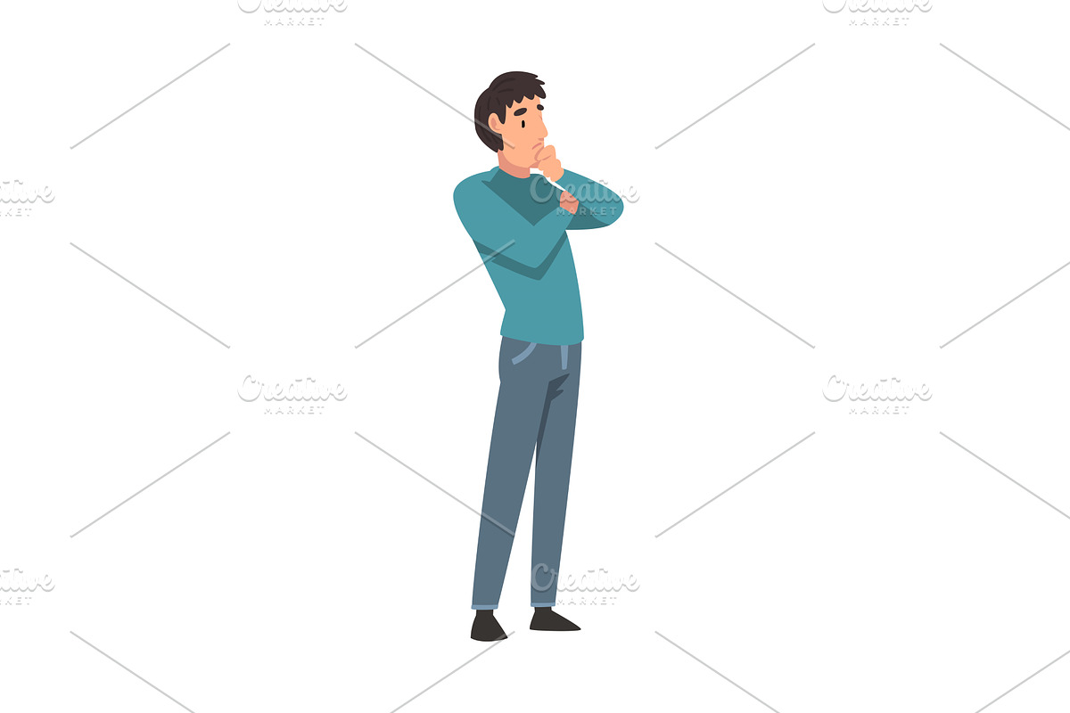 Man thinks about something cartoon, a Person Illustration by TopVectors
