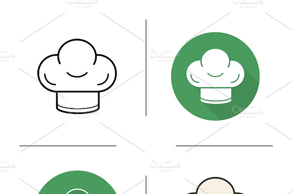 Chefs Hat Icons. Vector