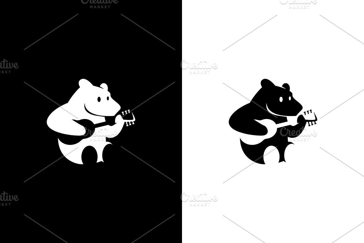 Bear playing guitar logo design, an Object Graphic by nicemorning (Photo 4 of 4)
