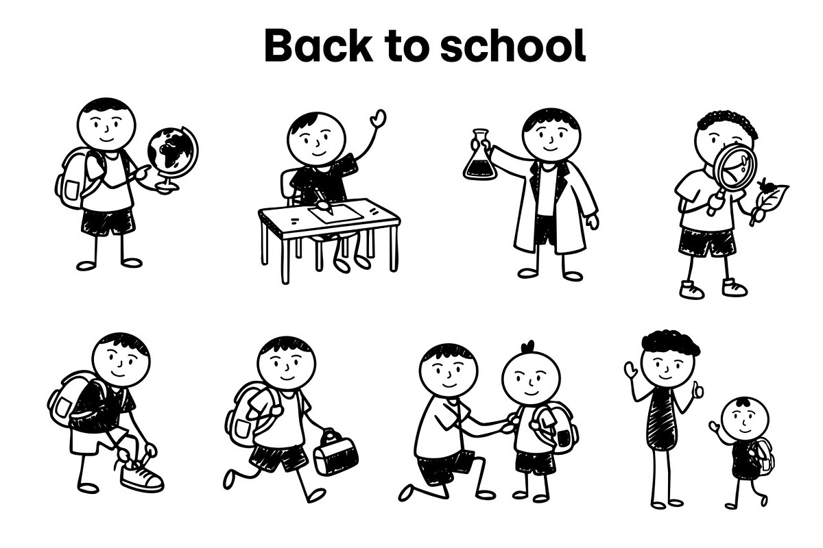 students for school lessons set, an Object Illustration by foxndeer (Photo 3 of 3)