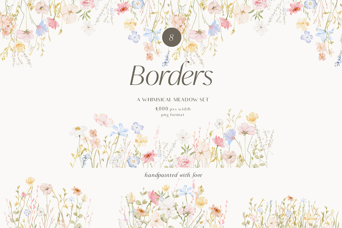 Watercolor dreamy Wildflowers Set, a Decorative Illustration by Grace Noboa Illustrations (Photo 3 of 15)