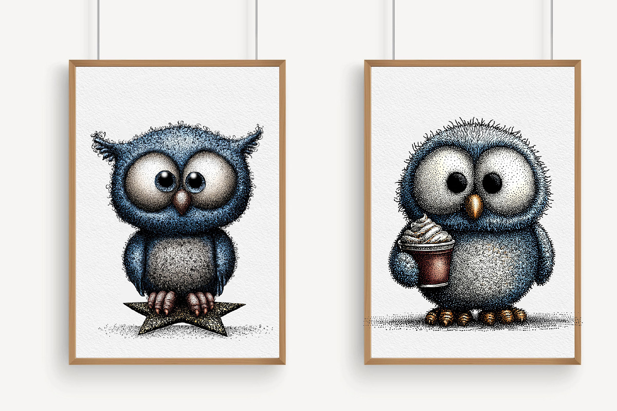 Whimsical Baby Snowy Owl Clipart, an Illustration by Libby Wishes (Photo 6 of 9)