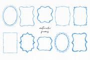 Watercolor Blue Frames Clipart, an Object Graphic by SvetaArtStore (Thumbnail 4 of 8)