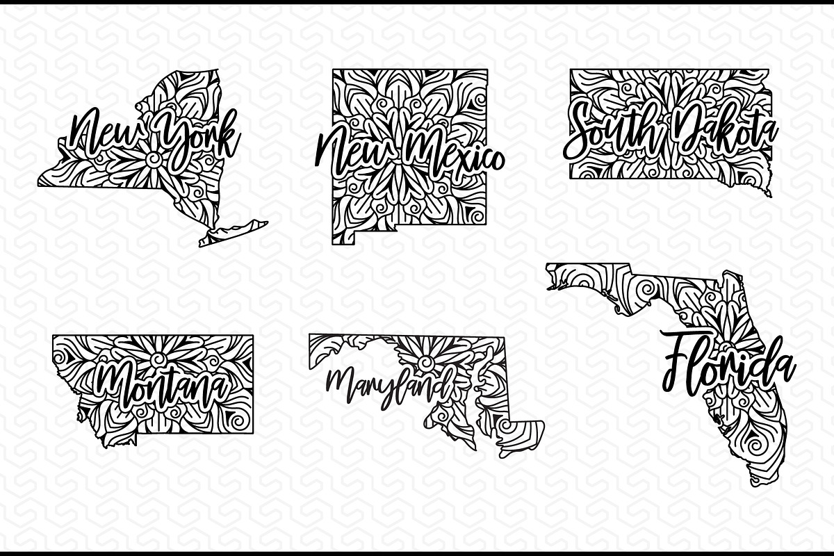 US States Map Bundle, a Graphic by CraftlabSVG (Photo 5 of 12)