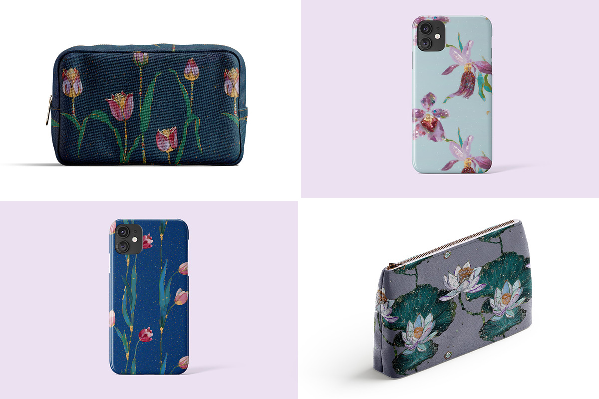 Sparkling Floral Patterns, a Pattern Graphic by Ninterints (Photo 16 of 17)