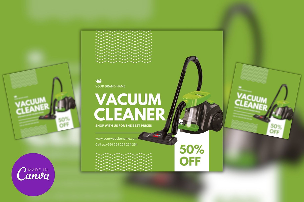 Vacuum Cleaner Sale Editable Design, a Social Media Template by Mishek Munene (Photo 4 of 4)