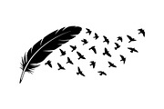 Boho Feather Silhouette Vector, an Object Graphic by jahid234 (Thumbnail 7 of 51)