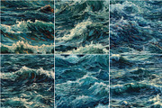 Aquatica - Ocean Oil paintings, a Pattern Graphic by Pixel Perfect Patterns (Thumbnail 7 of 9)