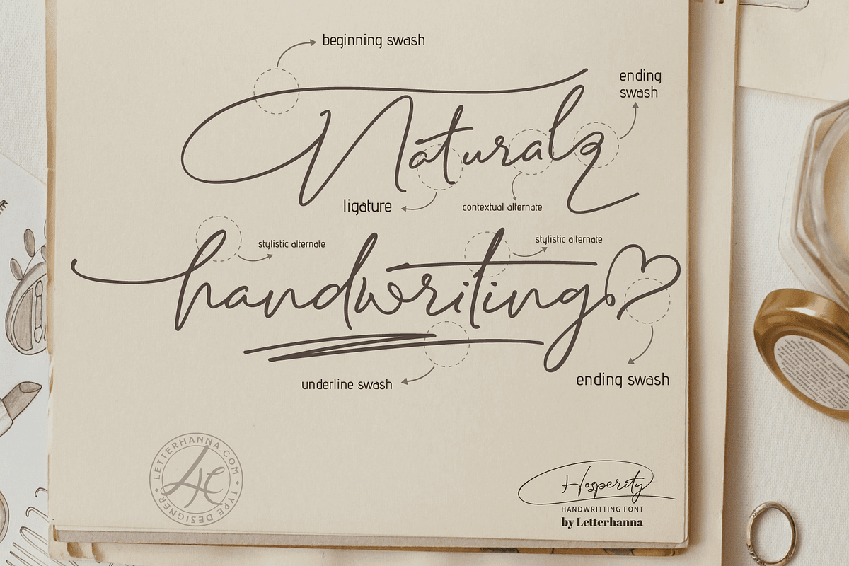 Hosperity Font, a Handwritten Font by Letterhanna Studio (Photo 3 of 13)
