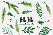 Christmas clip art: HOLLY JOLLY, an Illustration by SandraGraphicDesign (Thumbnail 4 of 5)