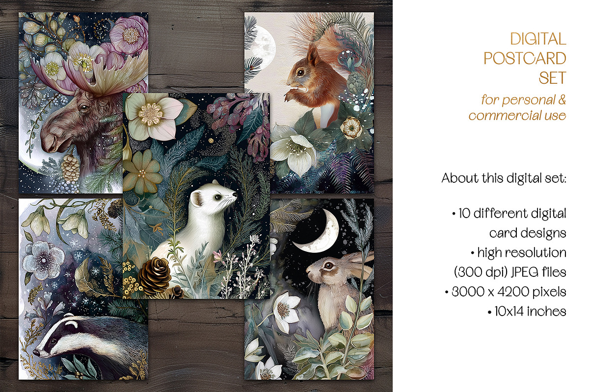 The Dark of Winter Illustration Set, an Animal Illustration by The Dutch Lady Designs (Photo 6 of 7)