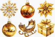 Gold Sparkle Christmas Clipart, an Illustration by Canvas Craft (Thumbnail 3 of 7)